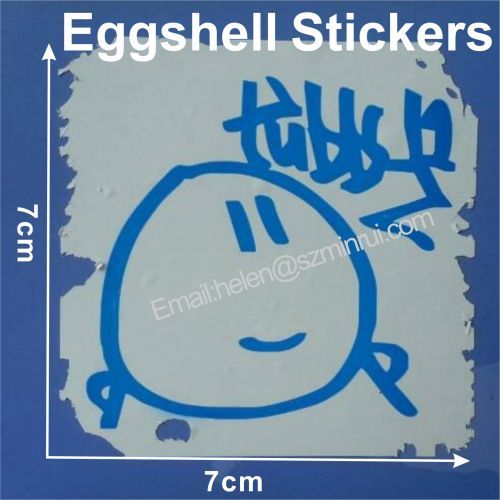 printed eggshell style stickers