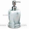 White Marble Liquid Soap Dispenser in Double Rings Style, Measures 3 1/4 x 7 1/4-inch