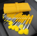 Yellow makeup brush kit set