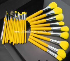 Yellow makeup brush set