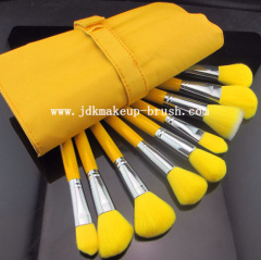 Yellow makeup brush set