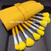 Yellow makeup brush kit set