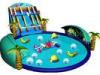 Large Inflatable Water Park Equipment With 25m Diameter Swimming Pool