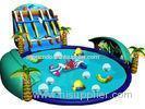 Large Inflatable Water Park Equipment With 25m Diameter Swimming Pool