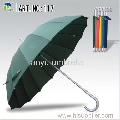 Manual Open Straight Umbrellas Aluminum Shaft and Handle Pongee Fabric Super Light 190T Pongee