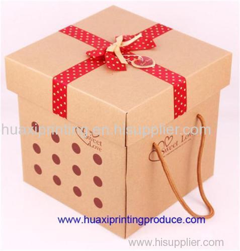 portable gift boxes with red ribbon