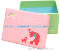pink cover green bottom gift boxes