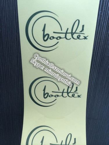 PET Self adhesive Round Transparent Waterproof Color Printing Logo Sticker with Matte Film