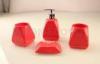 Romantic Lovely Red Marble Soap Dish Bathroom Sets Tooth Brush Holder
