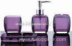 Modern Purple toothbrush holder 5 piece Plastic Bathroom Set soap dispenser