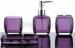 Modern Purple toothbrush holder 5 piece Plastic Bathroom Set soap dispenser