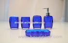 Dark Blue Painting Bathroom Collection Sets Tumbler , Tooth Brush Holder