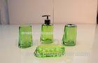 Acrylic 4pcs Transparent Green Plastic Bathroom Sets Eco friendly Soap Dish