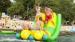 Classic Inflatable Water Gams Double Rocker And Inflatable Banana Boat With Yellow Green