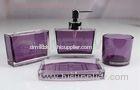 Modern Purple Toothbrush holder 5 piece Plastic Bathroom Set soap dispenser