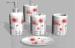 Liquid Dispenser 5 piece Resin bathroom set with Ceramic Surface , White