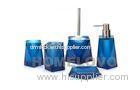 Blue 5 Piece soap Dispenser Plastic Bathroom Accessories Custom bath sets