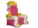 Hot Melding Pink 0.9mm Pvc Tarpaulin Inflatable King Chair Sofa For Advertising