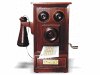 WOODEN ROBOT TELEPHONE BOOTH MUSIC BOX PAPER HAND MUSIC BOX MOVEMENT DIY SONGS