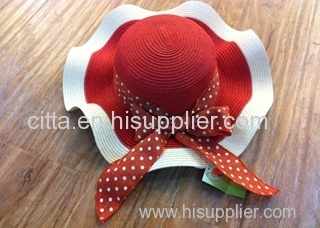 VG-WB006-2Women's Paper Straw Hat with butterfly accessary Natural color