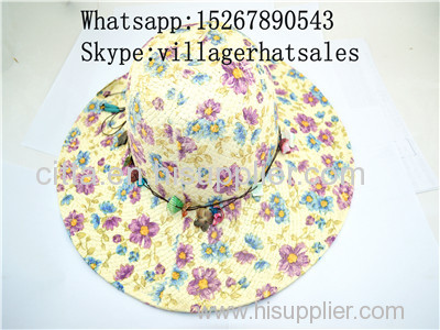 2014 new design linen lady hats for trip OEM service