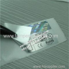 Embossed 3D Holographic Matte Silver PET Vinyl Labels As Your Products Brand Labels With Serials Numbers