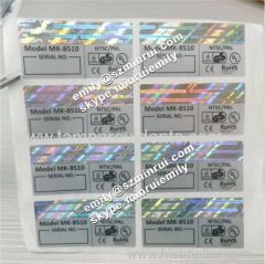 Embossed 3D Holographic Matte Silver PET Vinyl Labels As Your Products Brand Labels With Serials Numbers