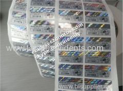 Embossed 3D Holographic Matte Silver PET Vinyl Labels As Your Products Brand Labels With Serials Numbers