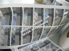 Embossed 3D Holographic Matte Silver PET Vinyl Labels As Your Products Brand Labels With Serials Numbers