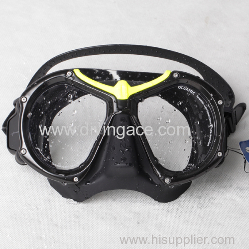 New classic glass double breating mask/diving mask