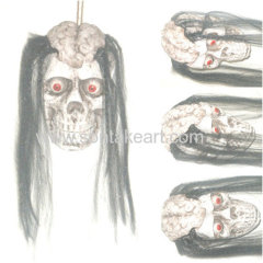 20CM HALLOWEEN SKULL HANGING