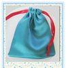 Polyester Satin Drawstring Pouch , Small Cloth Bags With Drawstring For Gifts