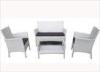 Polyester White PE Wicker Steel Outdoor Rattan Garden Furniture / KD Sofa For Garden