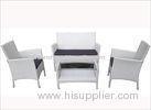 Polyester White PE Wicker Steel Outdoor Rattan Garden Furniture / KD Sofa For Garden