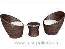 Luxury Outdoor Round Rattan Garden Furniture / All Weather Wicker Garden Furniture