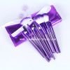 Purple makeup brush set