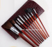 Rosewood handle makeup brush set