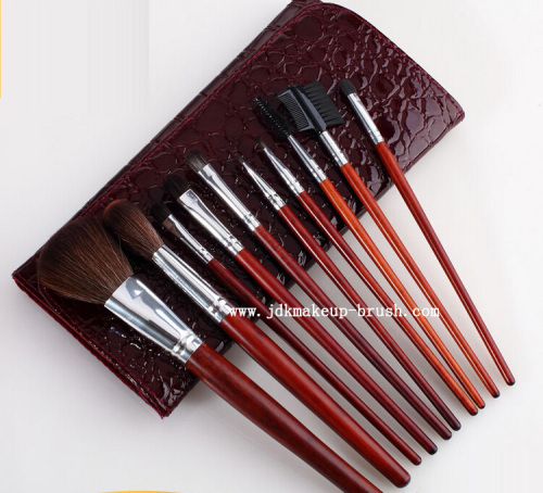 Luxury makeup brush set with rosewood handle