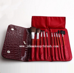 Luxury makeup brush set with rosewood handle