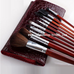 Luxury makeup brush set with rosewood handle