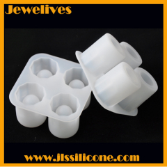 4 cavities Silicone ice cube tray cup shape