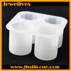 4 cavities Silicone ice cube tray cup shape