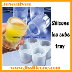 4 cavities Silicone ice cube tray cup shape