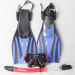 Professional diving goggles snorkel and fins three set for adult