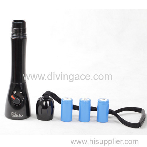 High powerful flash light for diving or under water working flash light