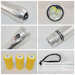 800 Luminance li-ion battery flashlight torch
