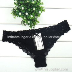 2014 new Lace trim cotton g-string hot lady thong sexy Underpants lady panties women underwear girl t-back hot lingerie