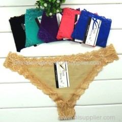 2014 new Lace trim cotton g-string hot lady thong sexy Underpants lady panties women underwear girl t-back hot lingerie