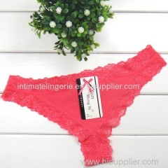 2014 new Lace trim cotton g-string hot lady thong sexy Underpants lady panties women underwear girl t-back hot lingerie