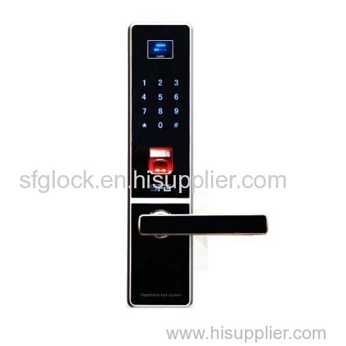 Resident biometric fingerprint door lock with LCD display